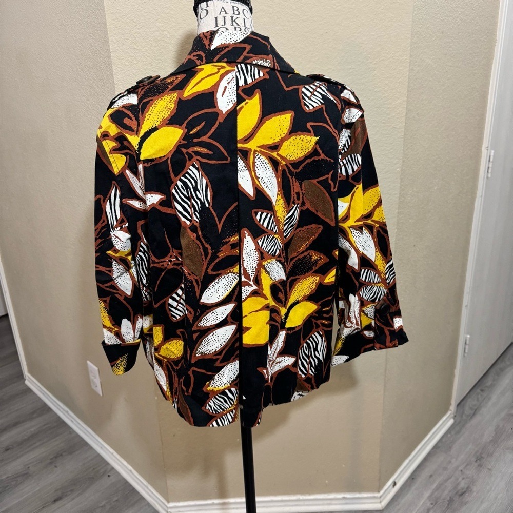Ruby Rd. Black and yellow Patterned‎ Jacket - Picture 3 of 11